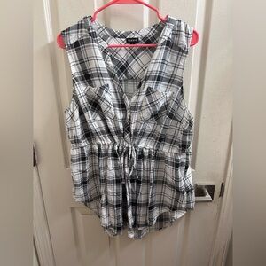 Torrid Monochrome Plaid Top